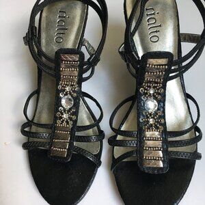 Black Strap Dressy Heels Size 5 1/2 Rialto Del Rio